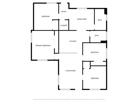 Floor plan for 4 beds, 2 baths